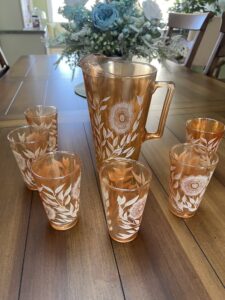 Vintage 1950s Pitcher and Glasses